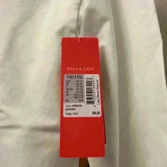 Spanx Long Sleeve Bodysuit Cream (1X) Black (L) Each Sold Separately - Picture 5 of 11